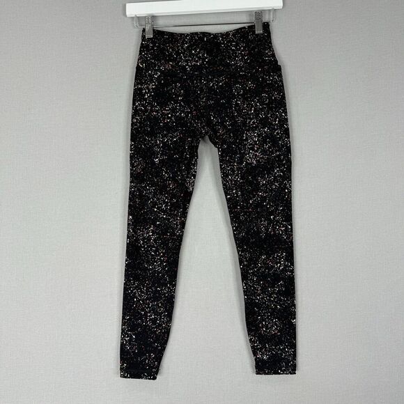 Sweaty Betty Womens Pants 4 Black Confetti Print Power 7/8 Leggings Performance - Picture 1 of 13